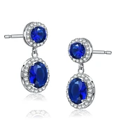 Sterling Silver Cubic Zirconia Stately Drop Earrings