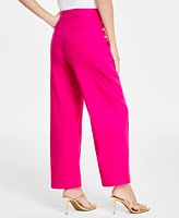 I.n.c. International Concepts Women's Button-Trim Wide-Leg Pants