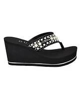Guess Women's Silus Embellished Platform Wedge Sandals