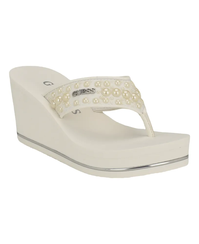 Guess Women's Silus Embellished Platform Wedge Sandals