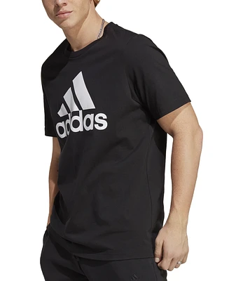 adidas Men's Essentials Single Jersey Big Logo Short Sleeve Crewneck T-Shirt