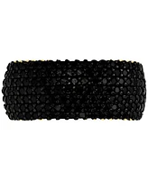 Black Cubic Zirconia Pave Wide Seven Row Statement Ring (Also White Zirconia)