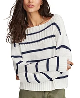 Lucky Brand Women's Cotton Striped Boat-Neck Sweater