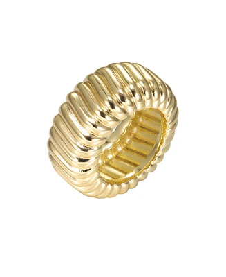 by Adina Eden Solid Wide Ridged Eternity Band
