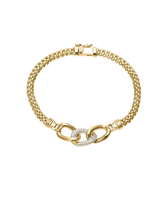 by Adina Eden Cubic Zirconia Pave Accented Link Chain Bracelet