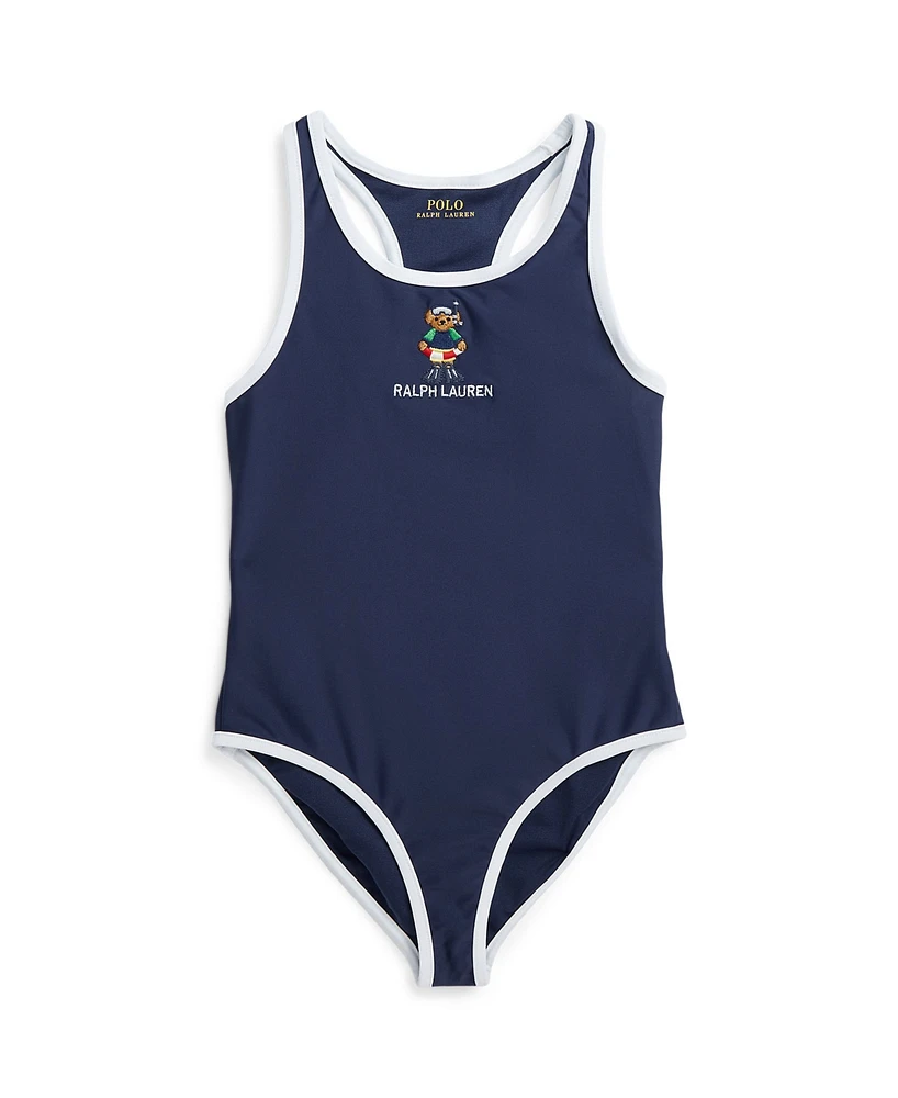 Polo Ralph Lauren Toddler and Little Girls Bear Round Neck One-Piece Swimsuit