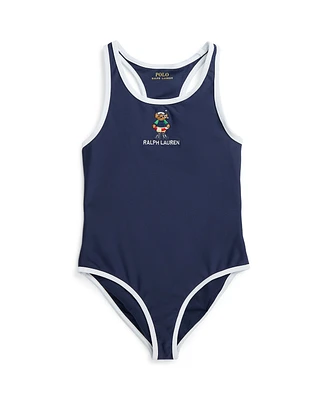 Polo Ralph Lauren Toddler and Little Girls Bear Round Neck One-Piece Swimsuit