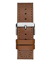 Guess Men's Analog Brown Genuine Leather Watch 46mm