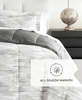 ienjoy Home Stitched Stripe 3-Piece Comforter Set, King/California King