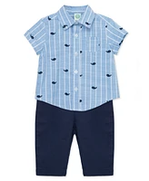 Little Me Baby Boys Whales Button Front Shirt and Pants Set