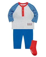 Little Me Baby Boys Baseball T-shirt, Jogger Pants and Socks, 3 Piece Set