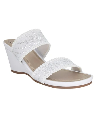 Impo Women's Verbena Embellished Stretch Wedge Sandals