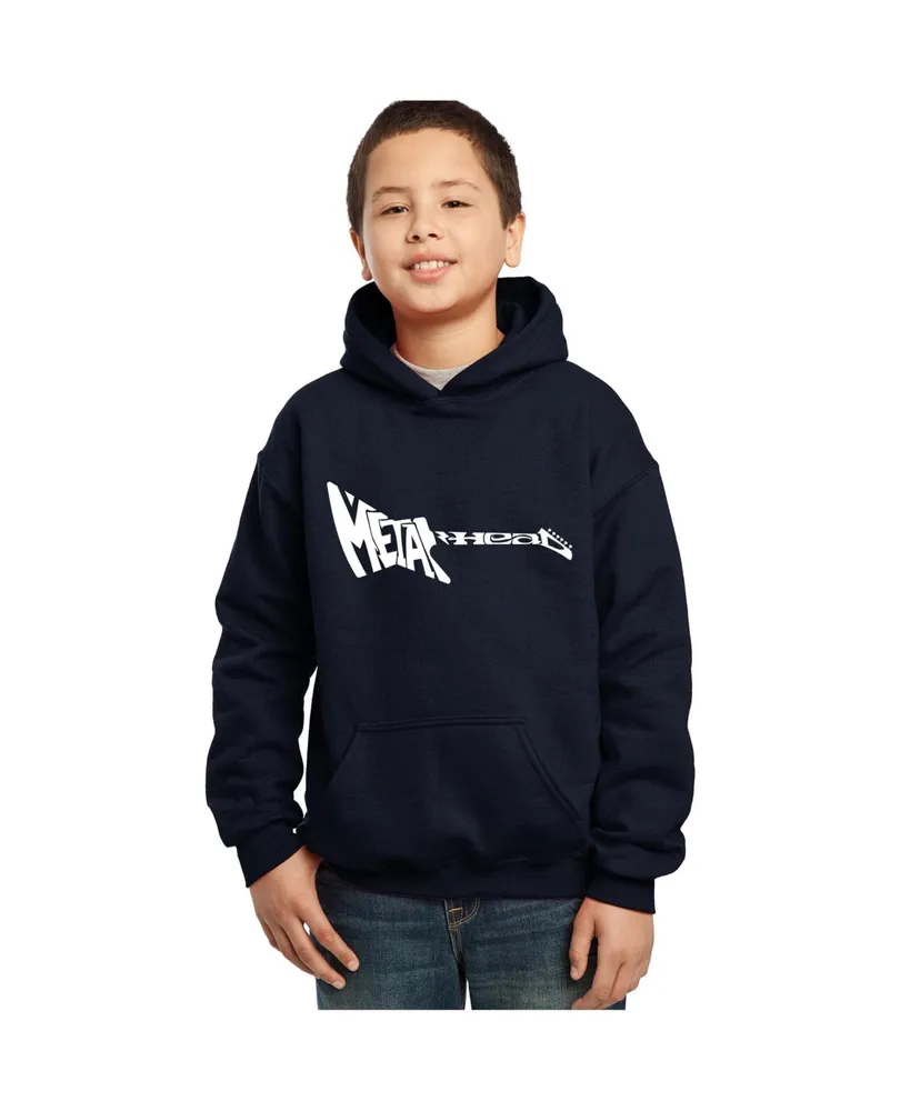 Boy's Word Art Hooded Sweatshirt - Metal Head