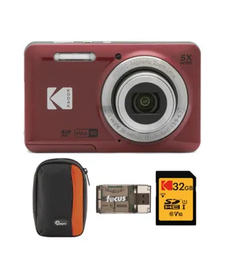 Kodak Pixpro Friendly Zoom FZ55 Digital Camera (Red) with Camera Case Bundle