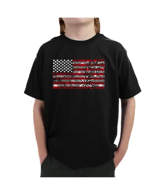 Boy's Word Art T-shirt - Fireworks American Flag