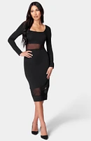 Bebe Women's Square Neck Midi Dress