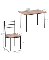 Homcom 5 Piece Dining Table Set for 4, Space Saving Table and 4 Chairs