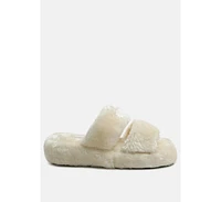 London Rag Smoothie Fur Slip-On Flats