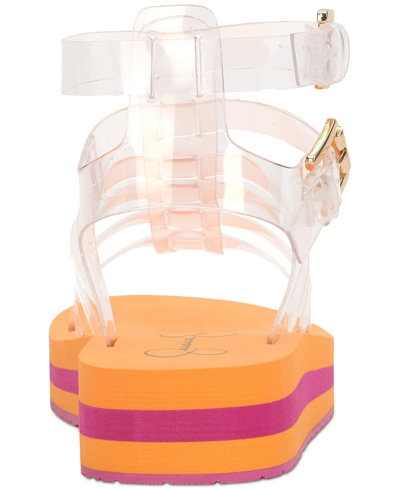 Jessica Simpson Women's Bimala Strappy Vinyl Platform Gladiator Sandals