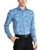 Tallia Men's Slim-Fit Paisley Dress Shirt