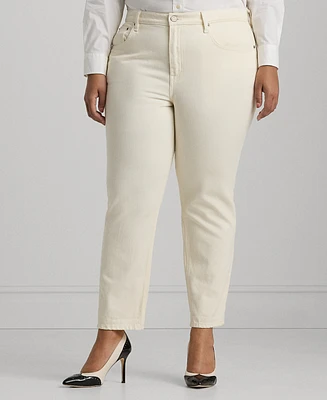 Lauren Ralph Plus Mid-Rise Tapered Ankle Jeans