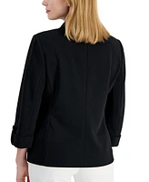 Ak Anne Klein Petite 3/4-Sleeve One-Button Blazer