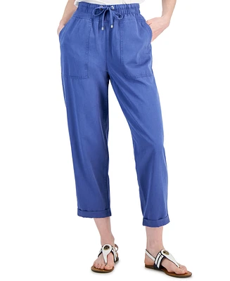 Tommy Hilfiger Women's High Rise Cuffed Twill Pants