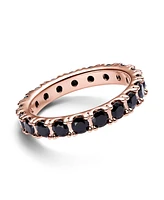 Pandora 14K Rose Gold-Plated Timeless Black Sparkling Row Eternity Ring