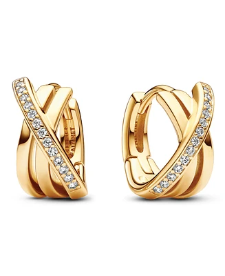 Pandora Crossover Pave Hoop Earrings