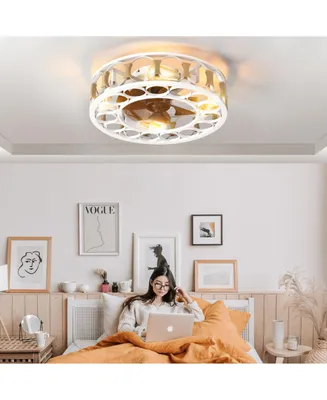 Simplie Fun Modern Caged Ceiling Fan with Remote Control