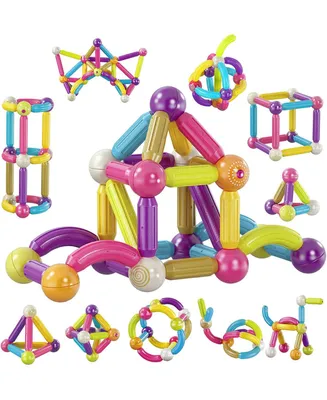 Contixo -Kids Toy Magnetic Stix Stick -68 Pcs 3D Building Blocks Stem Construction