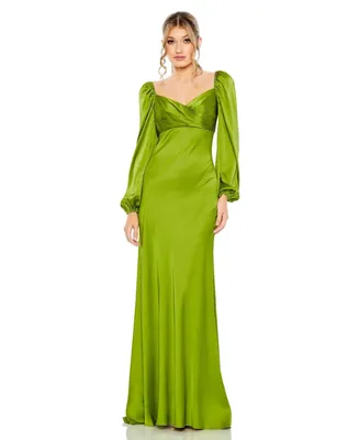 Women's Ieena Sweetheart Neckline Puff Sleeve Gown