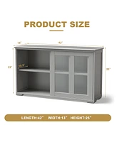 Antique Stackable Kitchen Storage Sideboard with Height Adjustable Shelf