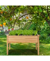 Wooden Raised Vegetable Garden Bed Elevated Grow Vegetable Planter