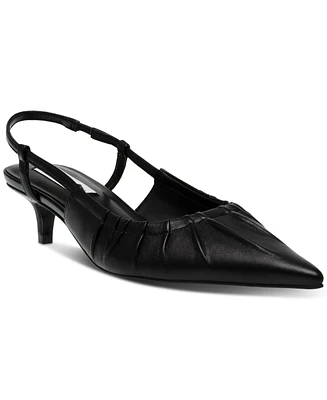 Steve Madden Women's Syrie Pleated Slingback Kitten-Heel Pumps