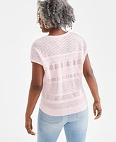 Style & Co Women's Lurex Mixed-Stitch Dolman-Sleeve Sweater, Created for Macy's