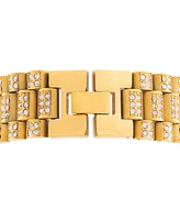 Legacy for Men by Simone I. Smith Men's Crystal Watch Link Bracelet in Gold-Tone Ion-Plated Stainless Steel