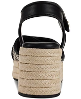 Karl Lagerfeld Paris Women's Celest Ankle-Strap Espadrille Platform Wedge Sandals