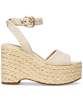 Sam Edelman Women's April Ankle-Strap Raffia-Wedge Sandals