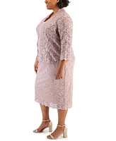 Sl Fashions Plus 2-Pc. Lace Jacket & Sheath Dress Set