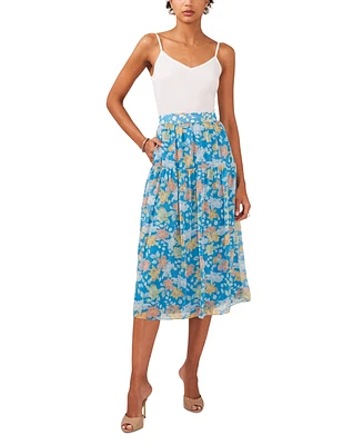 1.state Women's Printed Midi Skirt