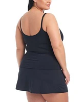 Bleu By Rod Beattie Plus Size Kore Scoop Neck Tankini Skirted Bottoms