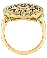 Effy Black Diamond (3/8 ct. t.w.) & White Diamond (1/4 ct. t.w.) Evil Eye Ring in 14k Gold