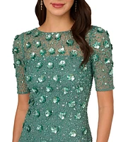 Adrianna Papell Embellished Floral Sheath Dress