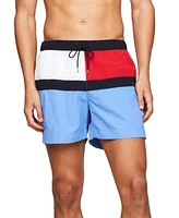 Tommy Hilfiger Men's Long Drawstring Flag 7" Swim Trunks