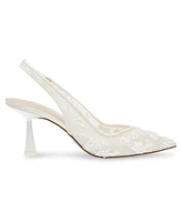 Betsey Johnson Women's Nikki Embroidered Slingback Evening Pumps