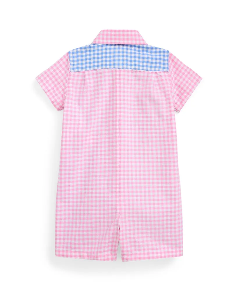 Polo Ralph Lauren Baby Boys Gingham Cotton Oxford Fun Shortall