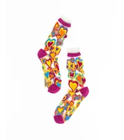 Sock Candy Women's Y2K Hearts Ruffle Sheer Sock