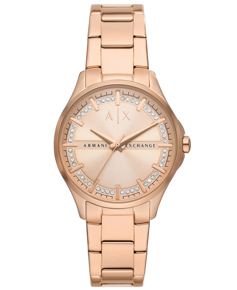 A|X Armani Exchange Women's Three-Hand Rose Gold-Tone Stainless Steel Watch 36mm, AX5264 - Rose Gold