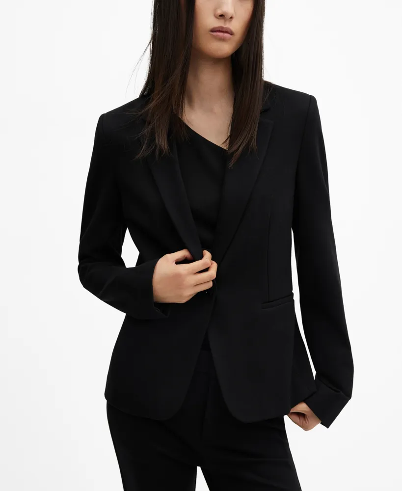 Mango Women's Blunt Stitching Fitted Blazer